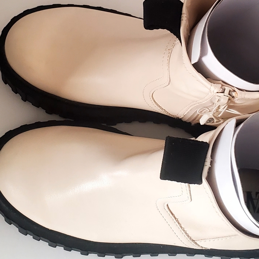 NWT Zara Stylish Cream Women's /BIG Kids Girl Boots - Picture 3 of 6